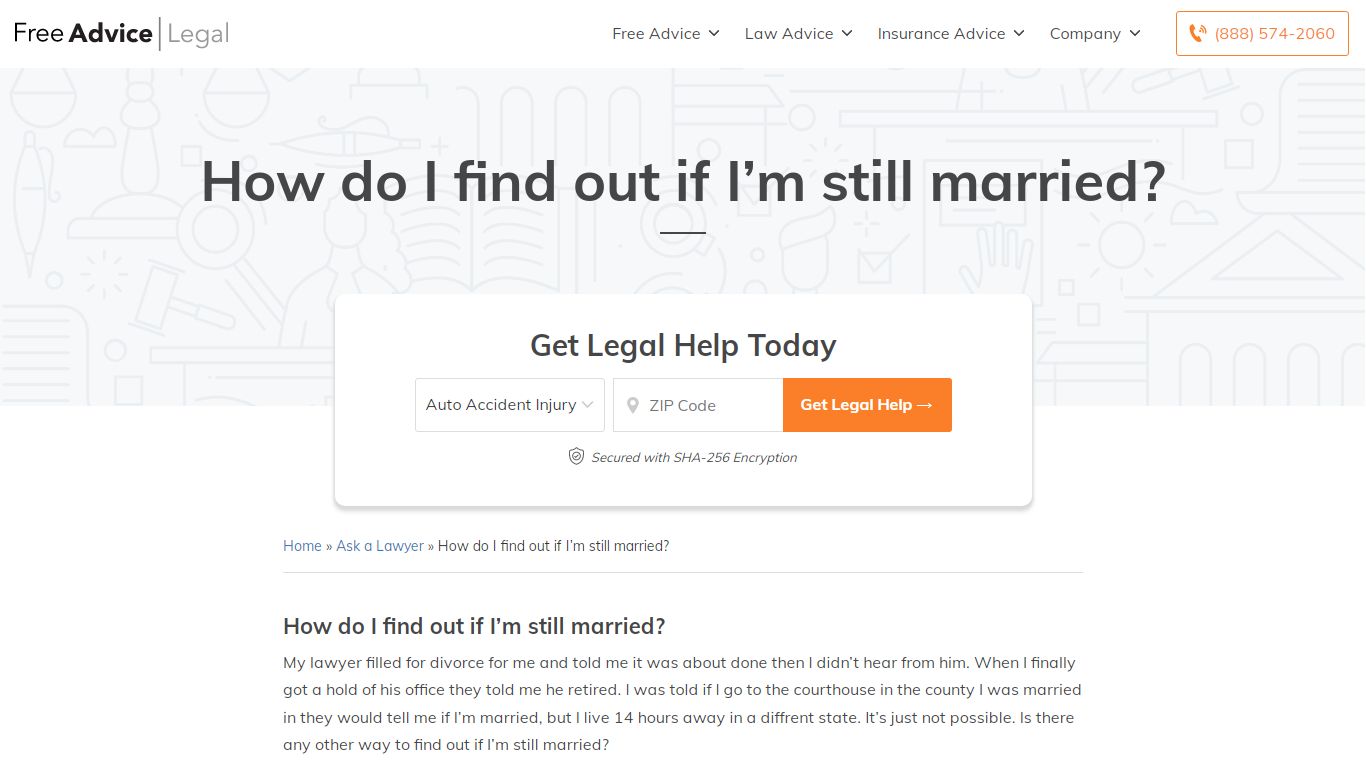 How do I find out if I’m still married? | FreeAdvice